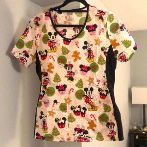Disney Christmas Scrub Top